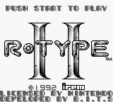 R-Type II title screen for GameBoy